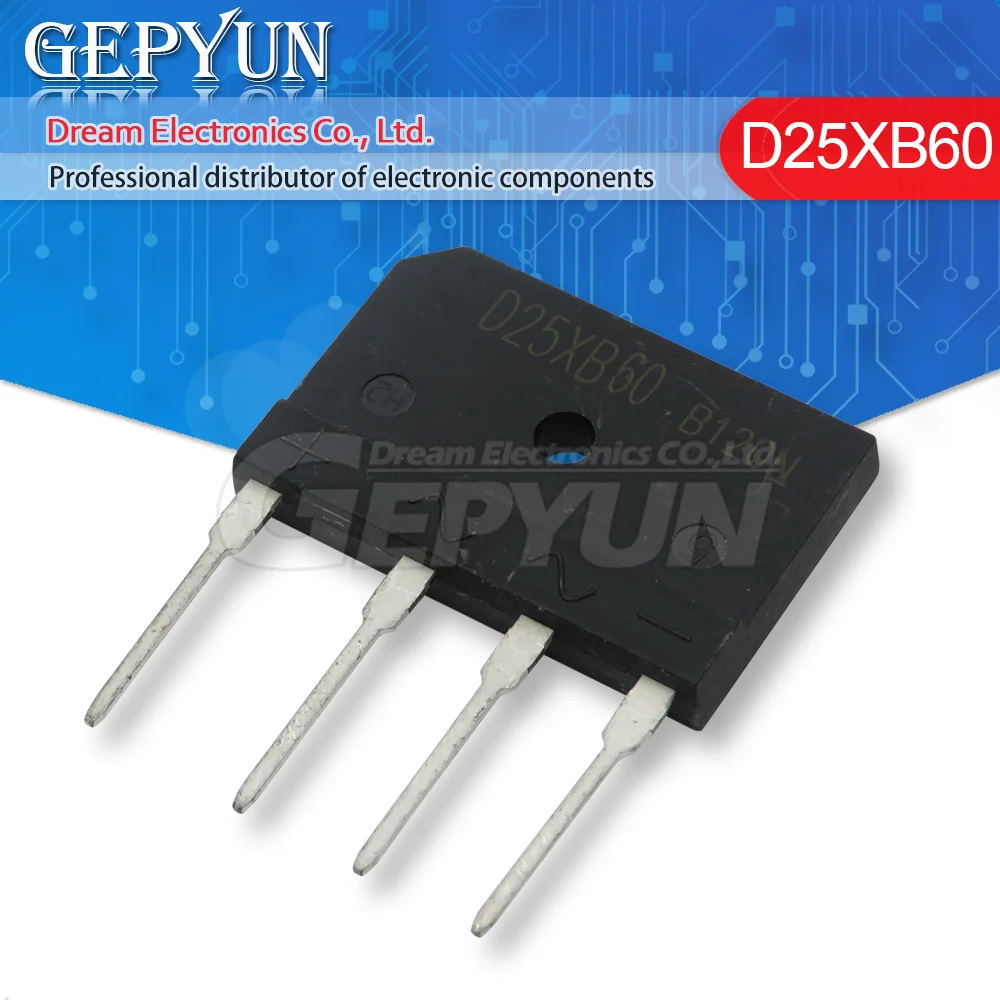 5pcs Bridge rectifie D25XB60 25XB80 25A 600V Flat Bridge