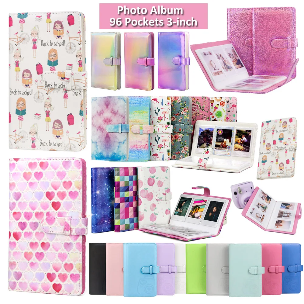 For Fujifilm Instax Mini 12 11 9 8 7s 70 25 90 40 SP-2 Liplay Camera, 96 Pockets 3-Inch Photo Album