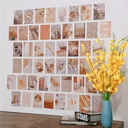 50 Sheets ​Ins Nordic Color Aesthetics Decorative Card Photo Props Diy Background Poster Wall Sticker Double Sided Postcard