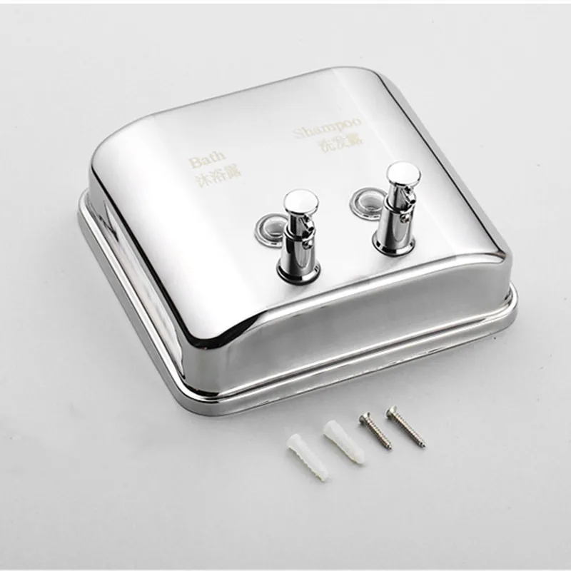 Wall Mounted Stainless Steel Soap Dispenser Silver Kitchen Bathroom Shower Soap Box 500 ml 800 ml 1000 ml Liquid Dispenser
