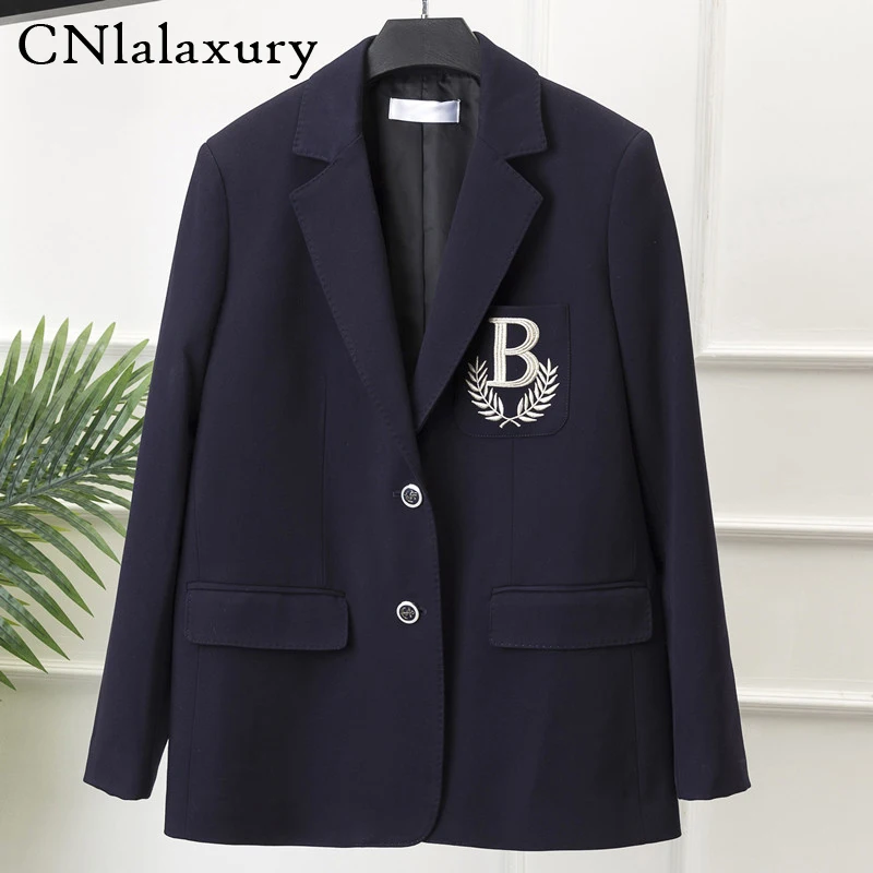 Blazer Feminino New Autumn Clothes Women Korean- Style Embroidered Suit Jacket Women Loose-Fit Fashion Casual Suit Women