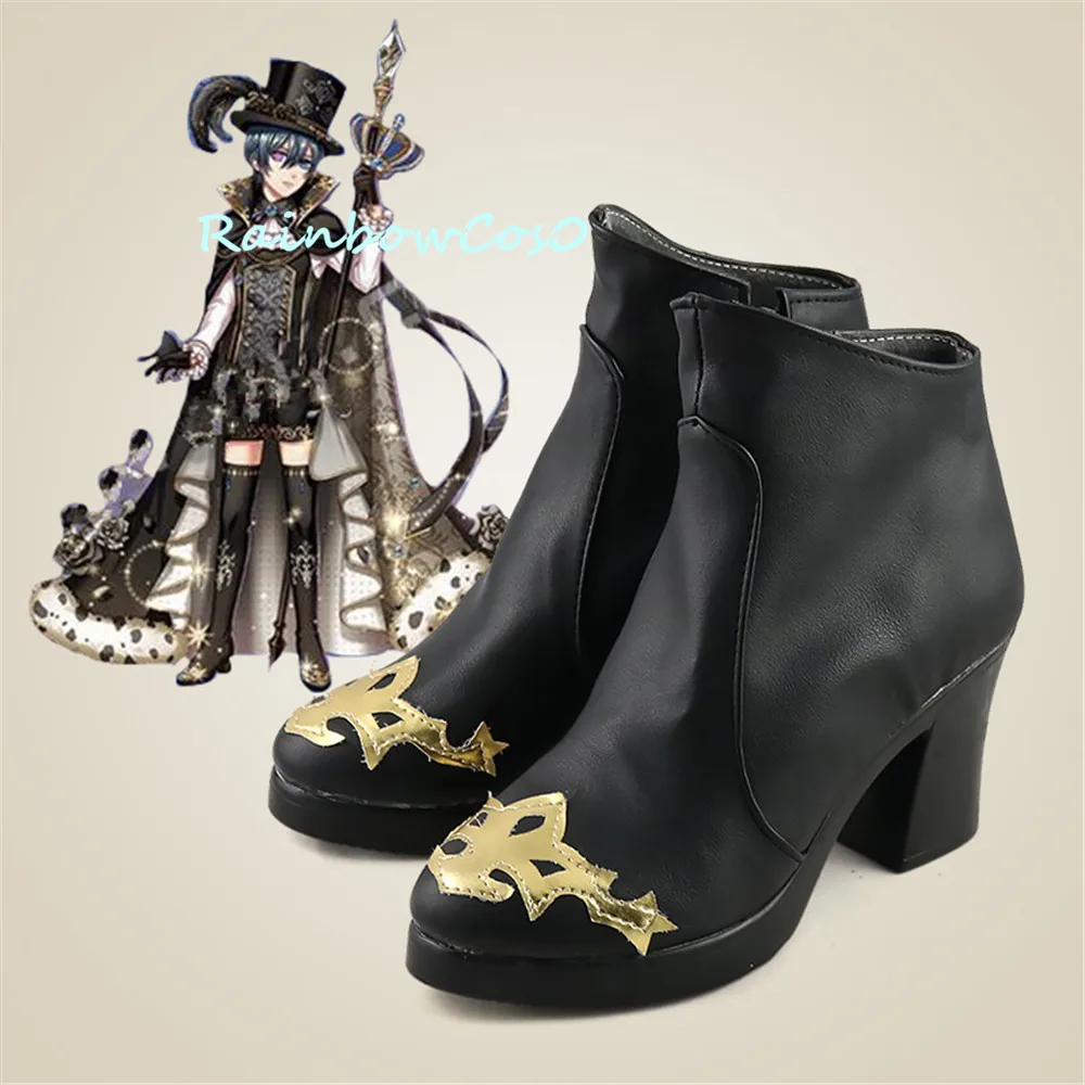 RainbowCos0 Cosplay Shoes Black Butler Ciel Phantomhive Boots Game Anime Halloween