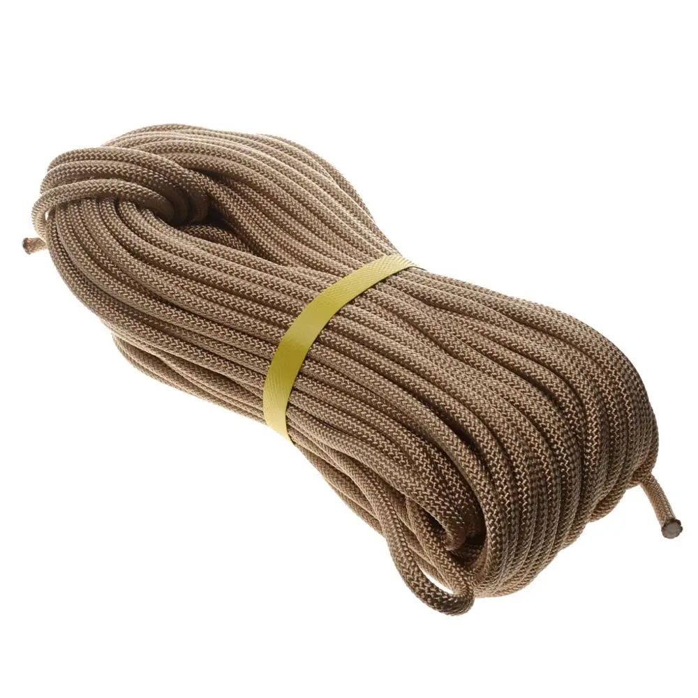 Climbing Safety 1200 KG Sling Rappelling Rope Auxiliary Cord 40m Khaki Polyester Climbing  Rope