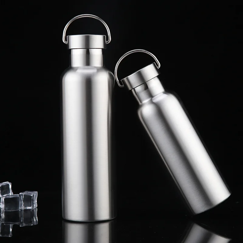 Stainless Steel Water Bottle Leak-proof Single Wall Large Capacity Wide Mouth Hot Cold Water Bottle Drinkware