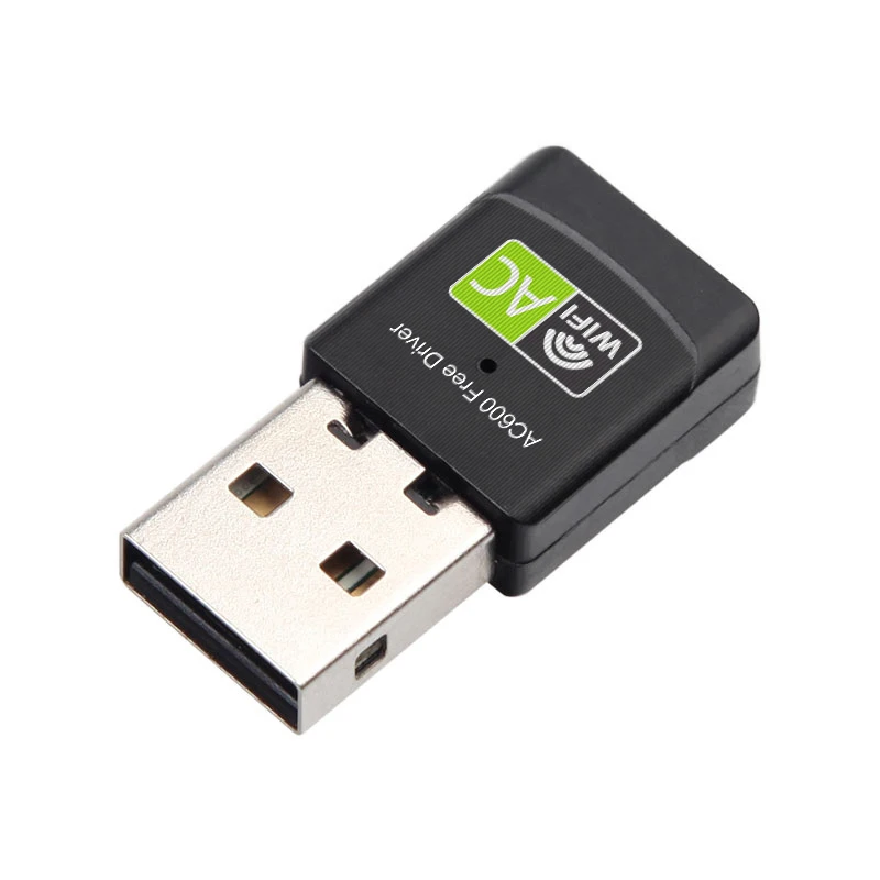 Free Driver Adaptador WiFi, 600 Mbps Dual Band 2.4GHz e 5GHz, USB 2.0, placa de rede WiFi, Dongle 802.11n/g/a/ac, RTL8811CU, Win7, 8, 10