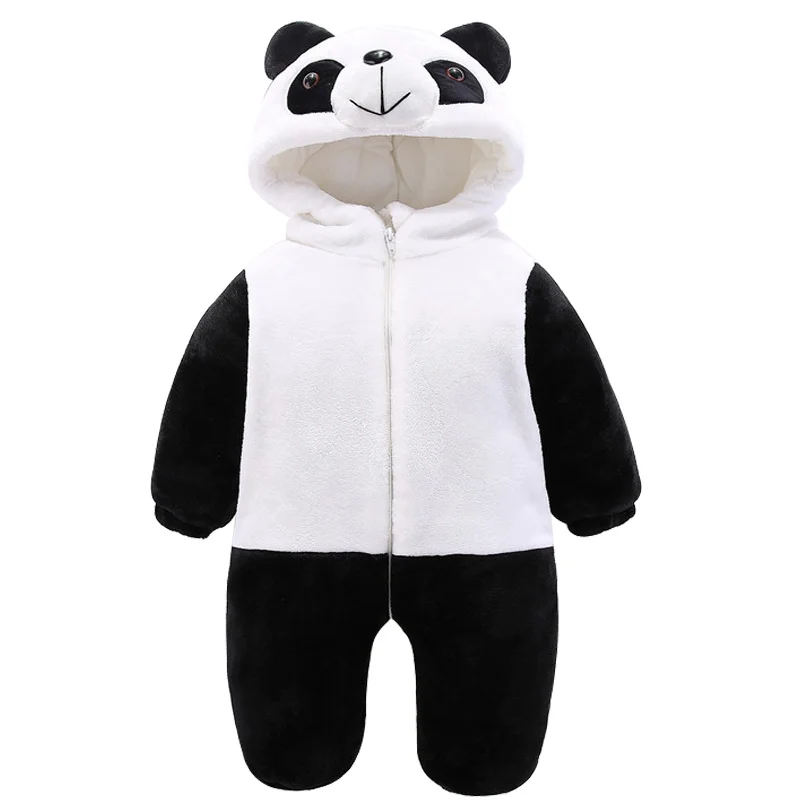 Baby Winter Romper Warm Flannel Plush Jumpsuit Girls Boys Cute Panda Animals Newborn Pajamas Baby Clothes Overalls Kids Rompers