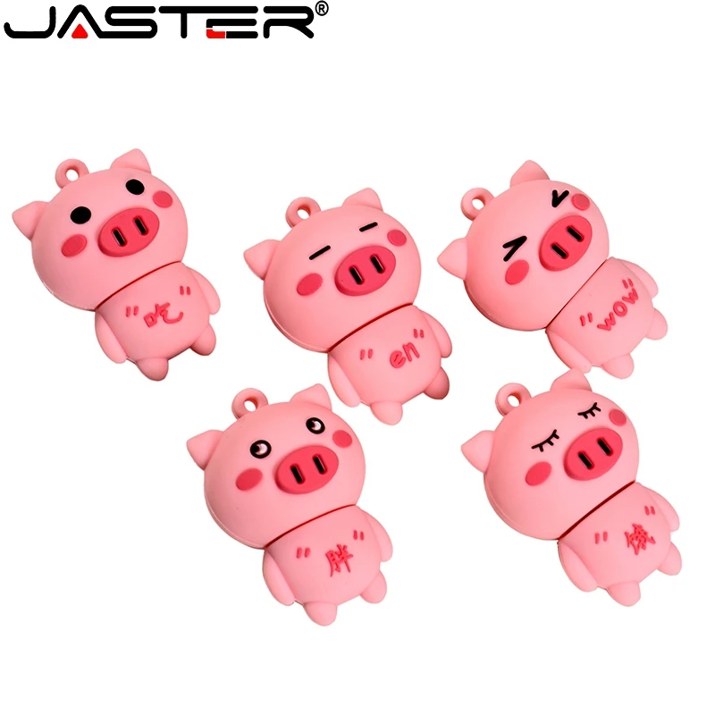 

JASTER USB flash drive Cute pig pen drive pink USB stick 4GB 8GB 16GB 32GB 64GB 128GB memory U disk Creative gifts pendrive