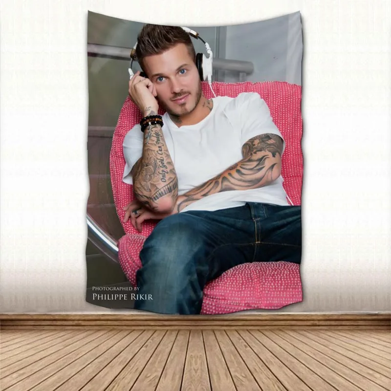 Nice Matt Pokora Tapestry Colorful Psychedelic Decorative Carpet Wall Fabric For Living Room Bedroom Tapestries Accessories