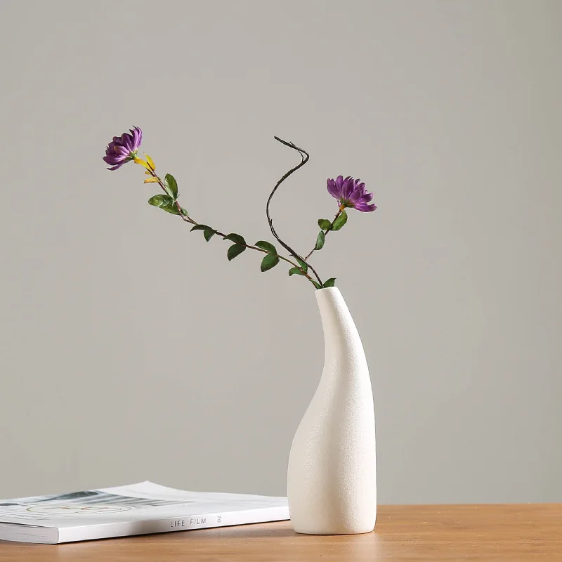 Modern White Ceramic Vases Chinese Style Simple Designed Pottery And Porcelain Vases For Artificial Flowers Decorative Figurines image 5