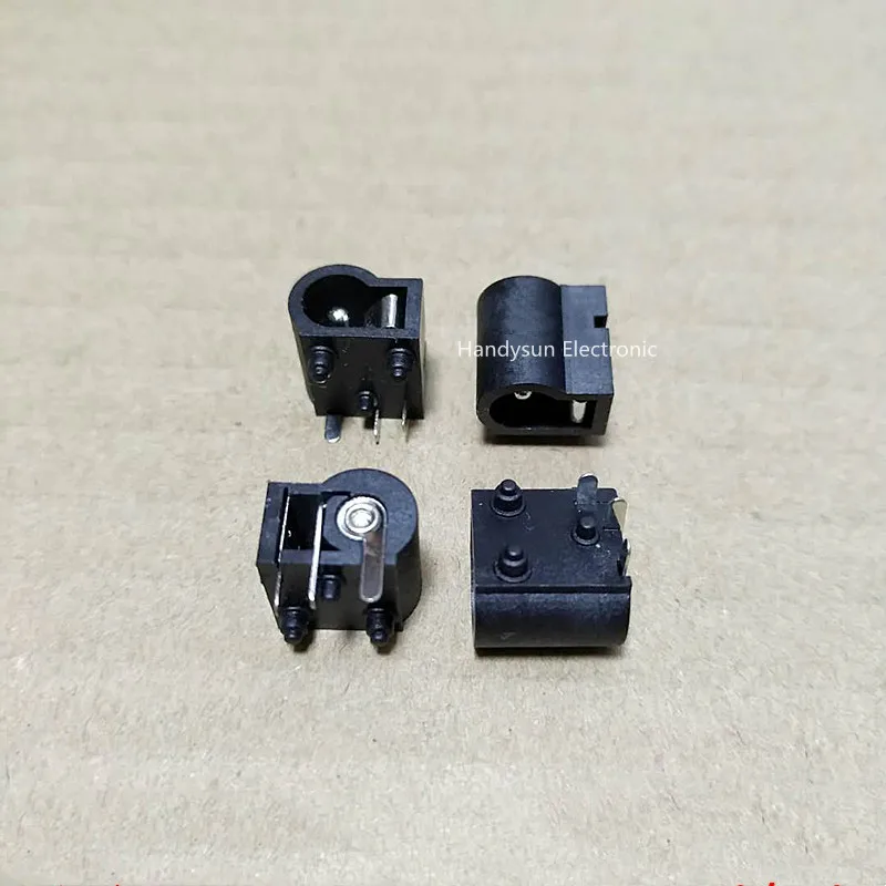 DC-004A DC Power Socket Female Connector 5.5x2.1mm 3Pin Iron Pin Direct Plug With Post Plug Plate Panel Mount Connector Adapter