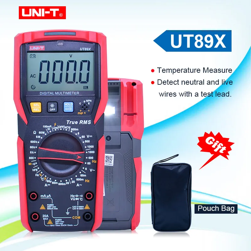 UNI-T UT89X TRMS Multimeter Tester AC DC Voltmeter Ammeter Capacitance Frequency Resistance Tester with Temperature Testing