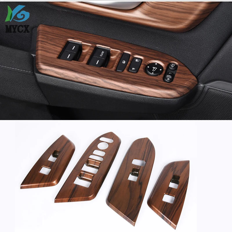 4Pcs/set Peach Wood Grain Interior Door Window Lift Regulator Cover Interior Accessories Fit For Honda CRV 2017 2018 2019