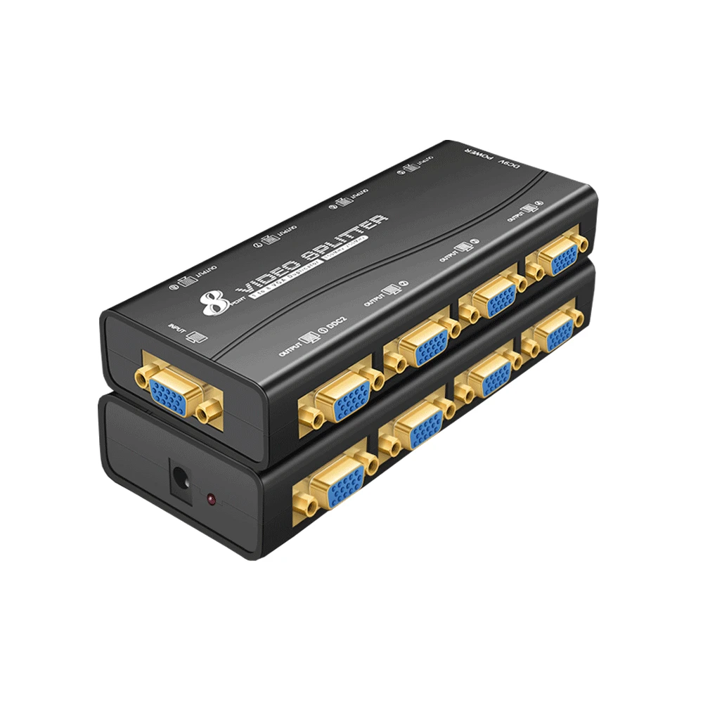 

VGA Splitter One Into Eight 250MHz High-definition VGA Video Splitter One In and Eight Out 1080P