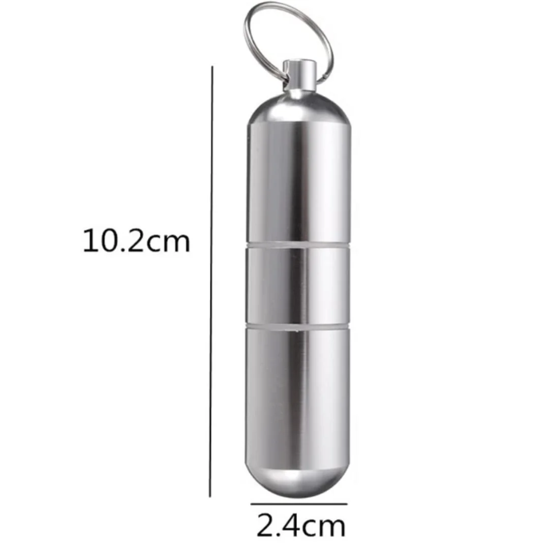 Mini Aluminum Cigarette Case Holder with Key Ring, Waterproof Round Cigarettes Pocket Box