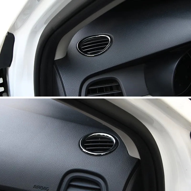 

car air outlet circle cover x-line interior mouldings styling Stainless trim decoration For Kia Rio 4 x line 2017 Accessories