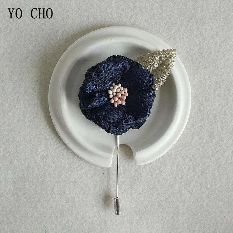 YO CHO-ramillete de flores de tela para boda, broche para novio, abotonadura, planificador de boda, ramillete de boda