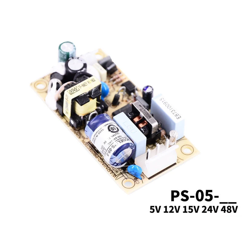 (MEANWELL)PS-05/15/25/35 SINGLE Power Supply acdc -3.3/5/7.5/12/13.5/15/24/27/48V low leakage cost