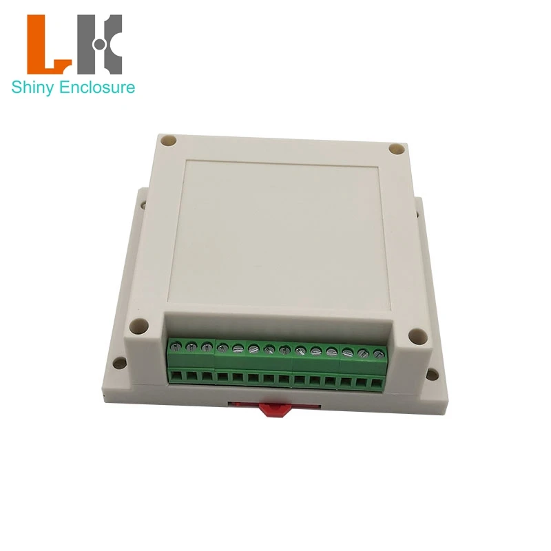 LK-PLC02A Custom ABS Plastic Din Rail Enclosure Industrial Control Enclosure with Terminal Block 115x90x40mm