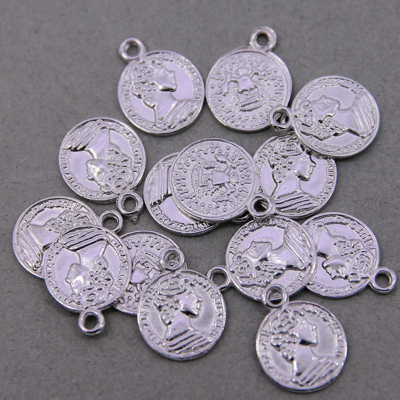 10pcs Vintage Matte Geometric Portrait Earring Accessories Charms Diy Coin Maria Bracelet Necklace Make Pendant Jewelry