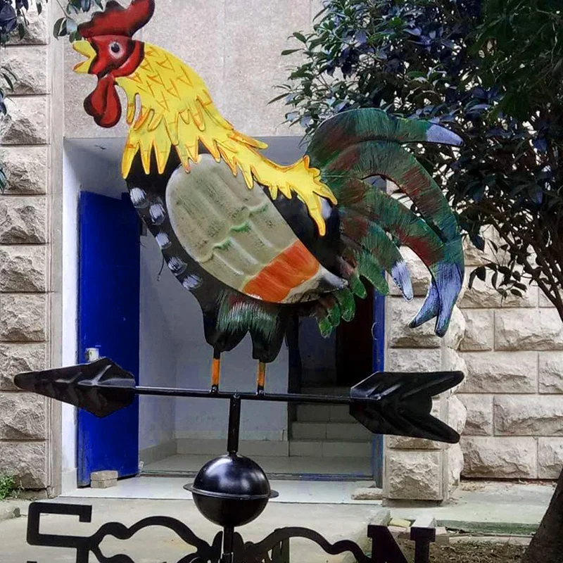 Metal Weather Vane with Rooster Ornament Wind Vane Weather Vain for Roof Weather Vanes for Roofs Rooster Weathervane