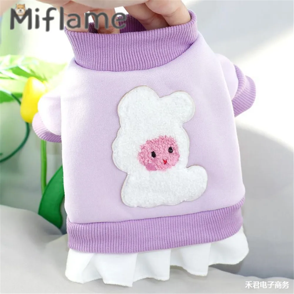 

Miflame Cute Puppy Custume Patchwork Small Dogs clothes Pomeranian Spitz Autumn Winter Pet Cat Clothing XS-XL Dog Hoodies Outfit