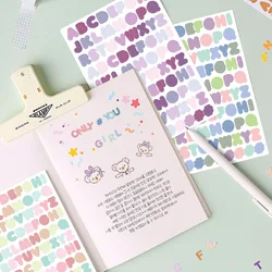 Korea Ins Color English Alphabet Stickers Scrapbook Diary Photo Album Small Card Stationery Children DIY Material Stickers