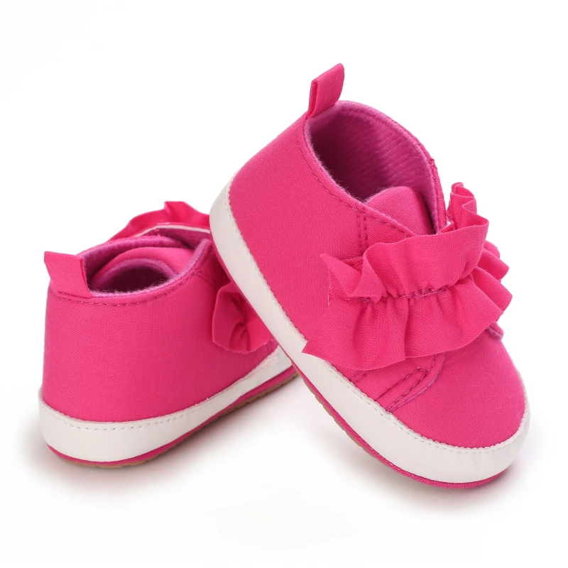 0-18M Baby Shoes Baby Girls Lace Rubber Sole Non-Slip First Walkers Baby Toddler Shoes Casual Fashion