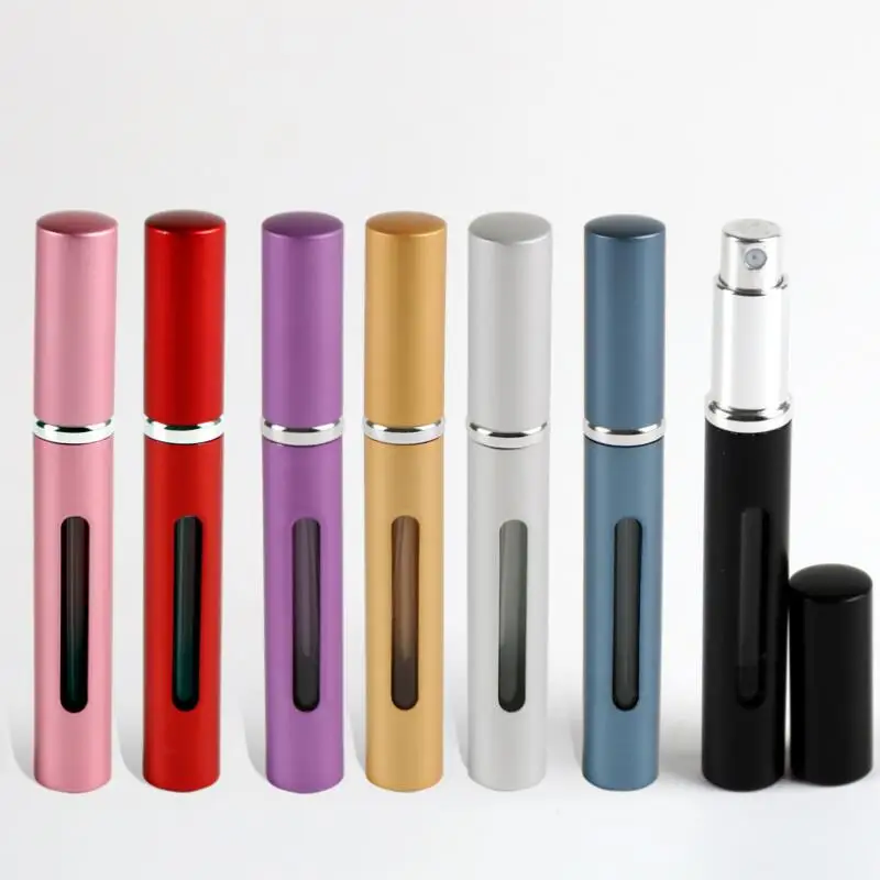 

5ml Refillable Perfume Atomizer Bottle with Spray Transfer Pipettes Aluminium Glass Mini Scent Vials LX4198