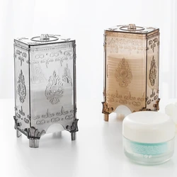 Cotton Pads Holder Dispenser Vintage Makeup Cosmetic Clear Storage Box Organizer B03E