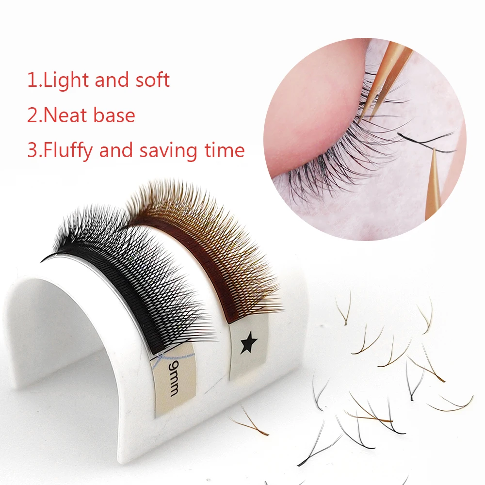 LAKANAKU Y Eyelashes Shape Flowering Lashes cilia and brazilian volume 8-15mm Size Lashes All Cilios Y Tray Eyelash Extension