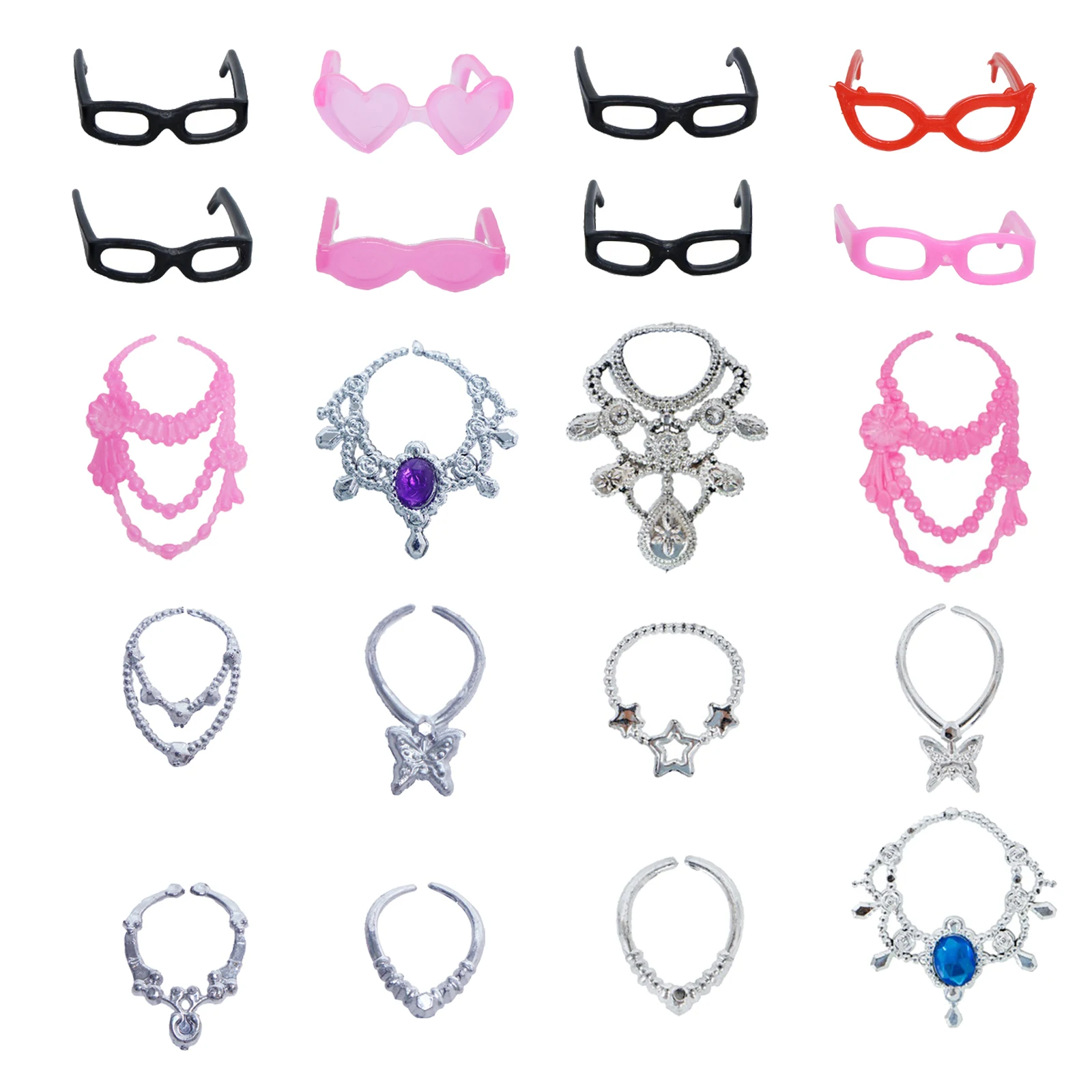 Vicloon Ensemble de 32 vêtements et accessoires pour poupée de 29,9 cm, sélection aléatoire de robe de fête, ensemble bikini, hauts, pantalons, sacs à main, chaussures, bijoux