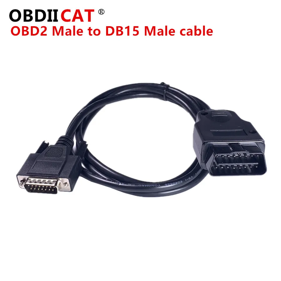 OBD2 Car Conectors DB15 Cable 100cm OBD2 Cable Male to DB15 Cable DB15 Male to Male OBD 2 Cable for Car Diagnostic Adapter