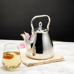 Sanqia High Quality Simple Style Stainless Steel Lift Pot Metal Teapot with Filter Tea Kettle with Strainer Infuser