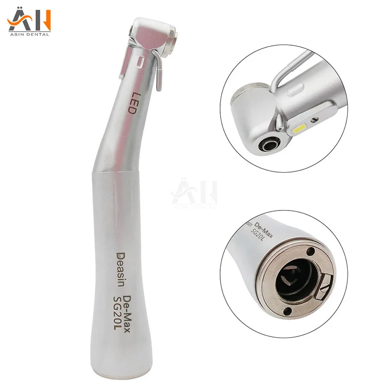 Dental De MAX SG20L LED Fibre surgery Implant handpiece 20:1 reduction contra angle handpiece for E-TYPE motor