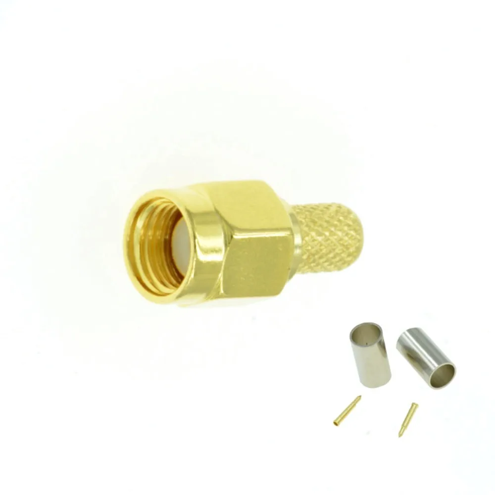 Imagem -04 - Cabo Rg58 Lmr195 Rg400 Rg142 Conector Macho Crimpado rf Banhado a Ouro de 100 Peças