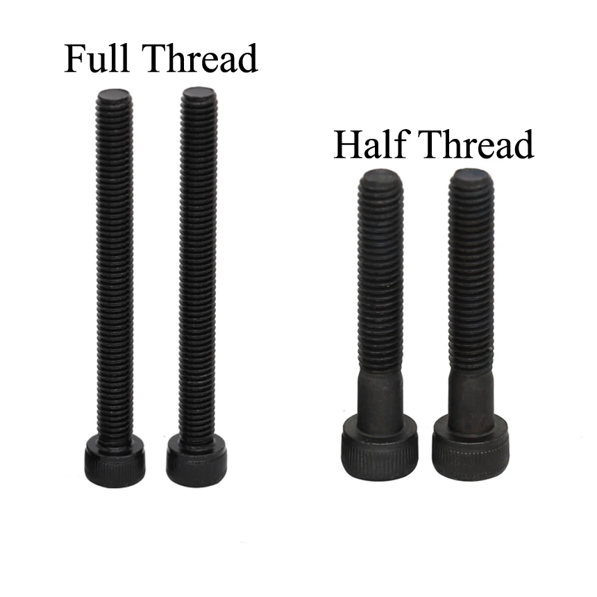 M1.6 10mm 12mm 14mm 16mm 20mm Black 12.9 Grade Carbon Steel Full Thread DIN912 Cap Cup Allen Head Bolt Hexagonal Socket Screw