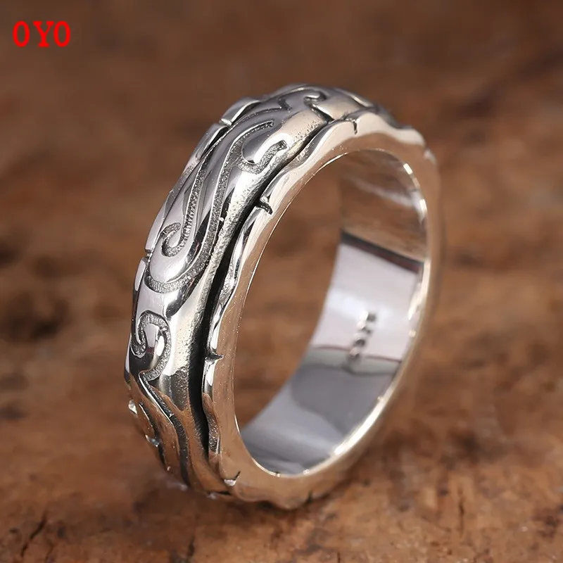 

100%S925 pure silver ring Thai silver ornaments xiangyun spend fortunes ring