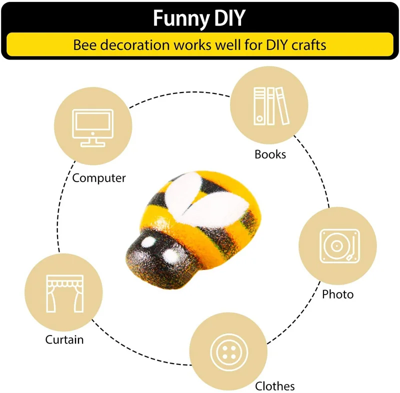 100pcs Tiny Resin Bees Ladybugs Craft Garden Red Landscape Ladybug Decoration DIY Little Animal Figurines Decor Ornaments