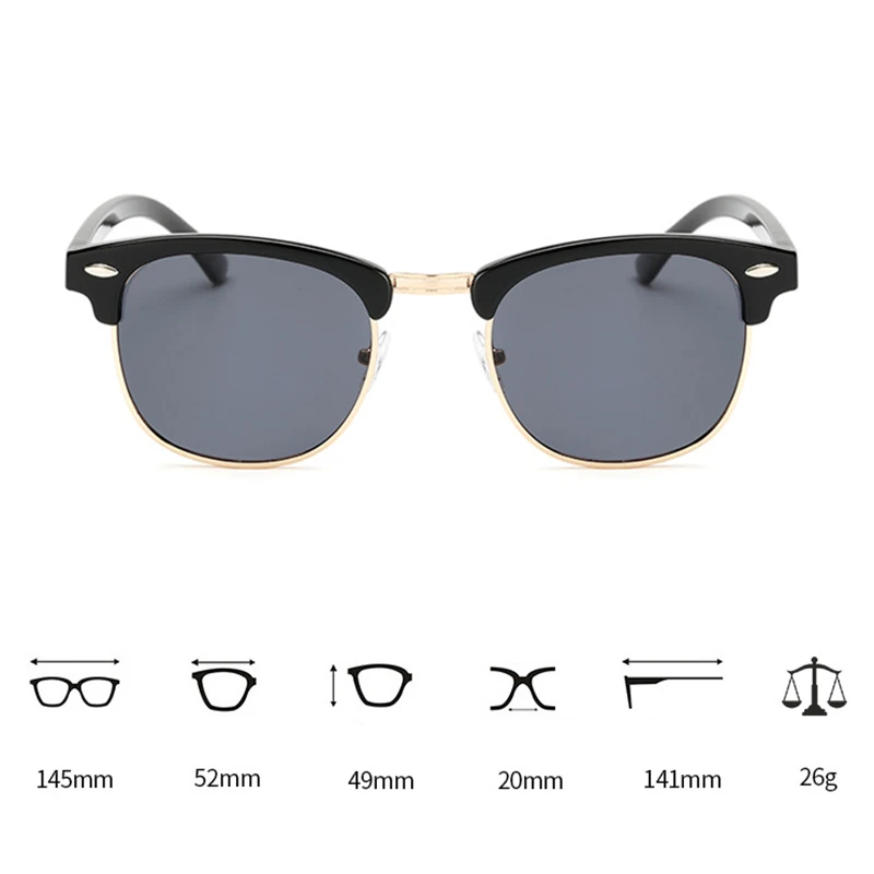 LEONLION Half Metal Sunglasses Men Women Brand Designer Glasses Mirror Sun Glasses Fashion Gafas Oculos De Sol Classic