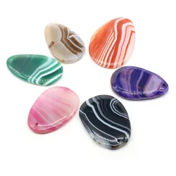 Natural Stone Pendant Drop-Shaped Stripe Agates For Jewelry Making Charms DIY Necklace Bracelet Anklet Accessory