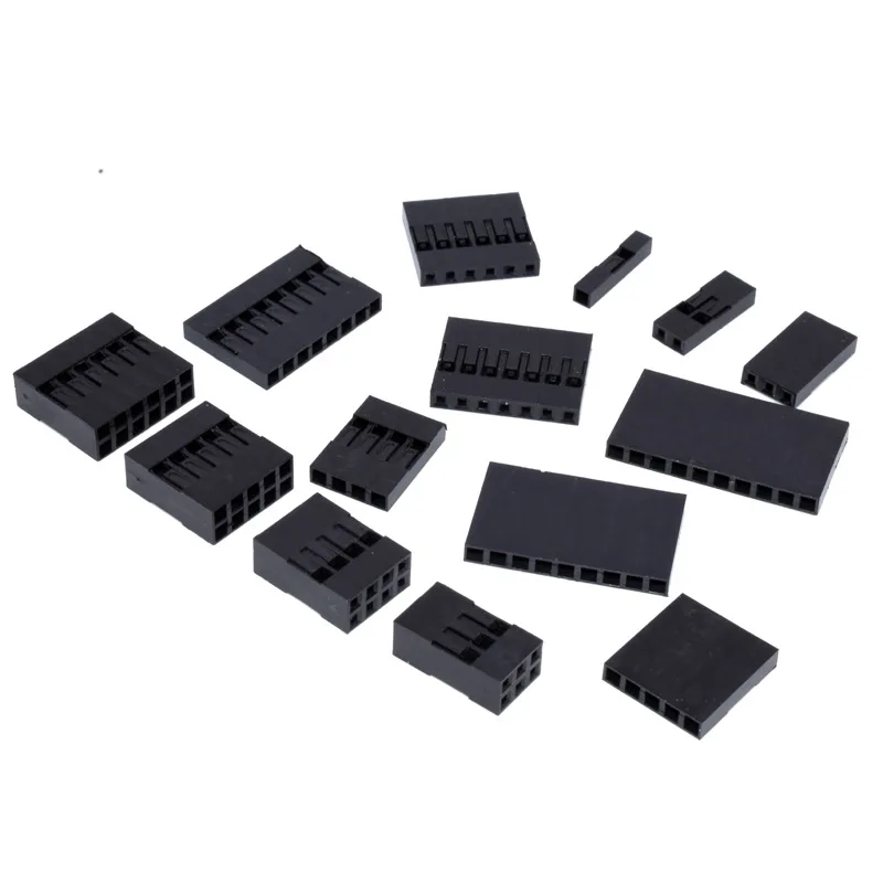 100pcs Dupont Plastic Shell 2.54mm Single /Double Row Dupont Connector 1P/2P/3P/4P/5P/6P/7P/8P/9P/10P 2*4pin/2*5pin Housing