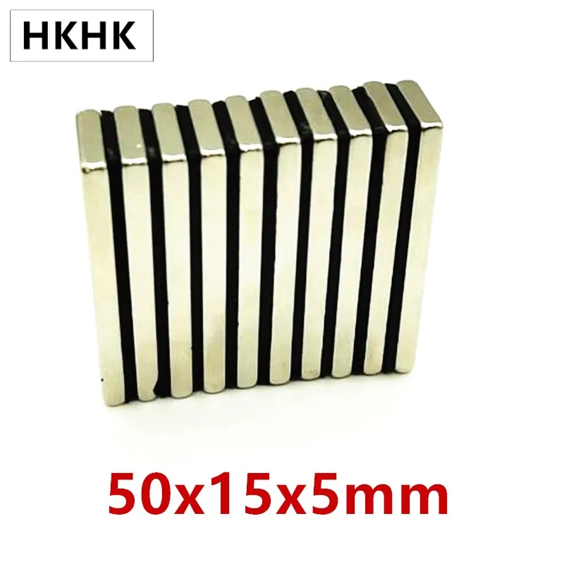 10/20PCS N38 N52 50*15*5 Big Bulk Super Strong Strip Block Magnet Rare Earth Neodymium 50 x 15 x 5 mm  Neodymium magnet 50x15x5