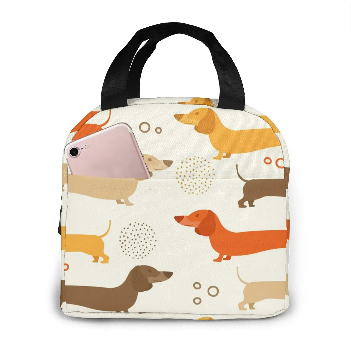 

Insulated Lunch Bag Thermal Dachshound Tote Bags Cooler Picnic Food Lunch Box Bag