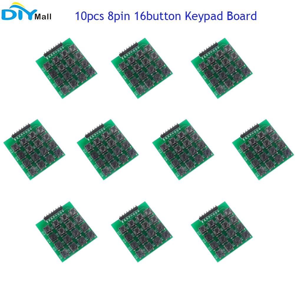 10pcs 4*4 16 Button Matrix Keypad Keyboard Board Mcu 8pin 4x4 Micro Switch for Arduino DIY Starter Kit