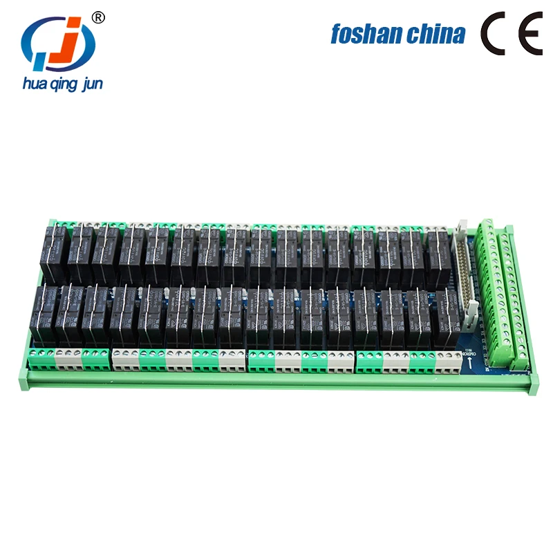 Huaqingjun 32-Channel 1NO 1NC DC 24V Relay Module 12A Electromagnetic Relay for Packaging Machine Control