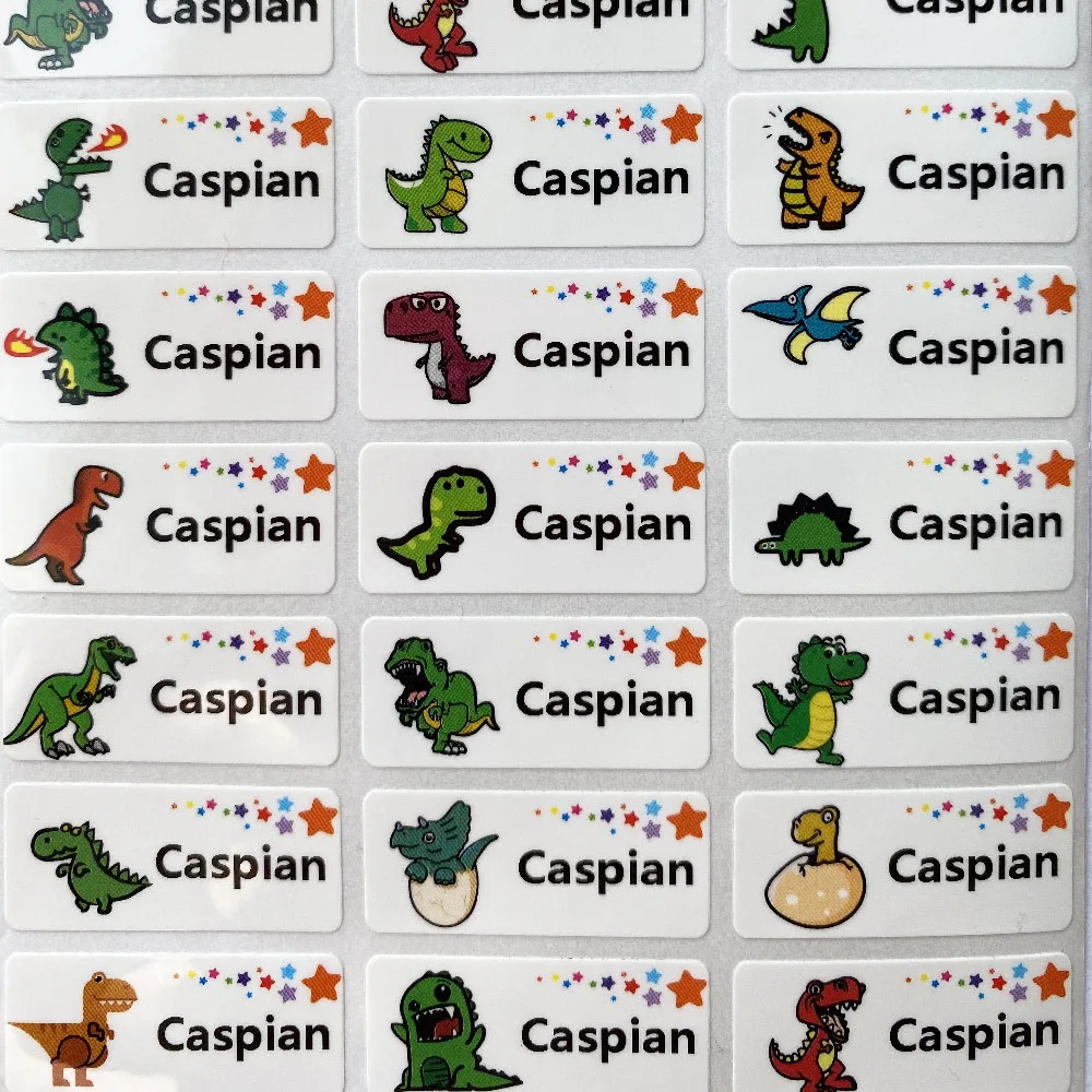 69pcs Dinosaur Pattern Custom Name Sticker Multicolor Waterproof Personal Label Children\'sScrapbook SchoolStationery Set Stick