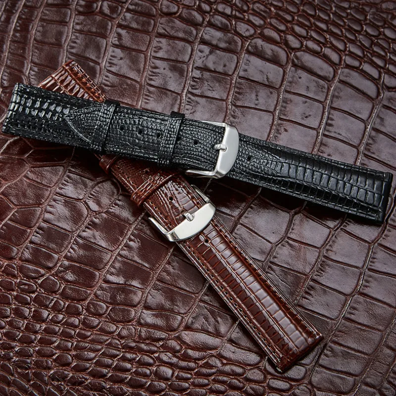 Fashion Leather Watchband Lizard Pattern Pin Buckle Watch Strap for Women and Man 12mm 14mm 16mm 18mm 20mm 22mm 24mm