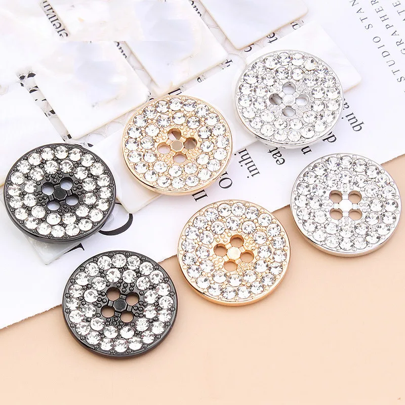10pcs/lot High Quality Metal Button Jewelry DIY Crystal Rhinestone  Metal Snap Buttons Fit Snap Bracelet Bangle