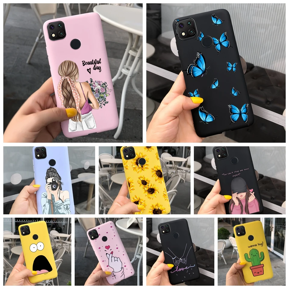 Silicone Phone Case For Xiaomi Redmi 9C 10C 9 C NFC Cartoon Couple Cactus Soft TPU Back Cover For Redmi 9C Redmi9c Redmi Note 9