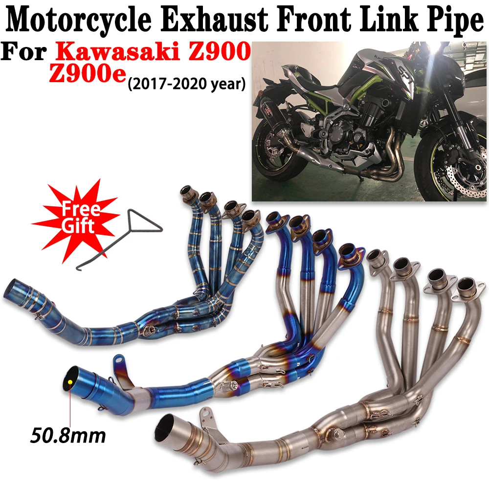 

Motorcycle Exhaust Front Link Pipe For Kawasaki Z900 2017-2020 Titanium Alloy Escape Moto Modified Muffler Connection Link Pipe